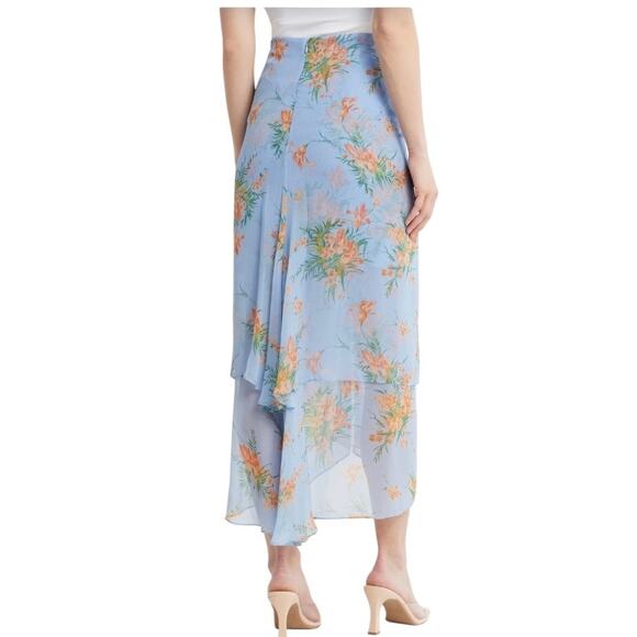 NWT Veronica Beard Sira Floral Ruffle Silk Chiffon Skirt Size 8 - Picture 7 of 7